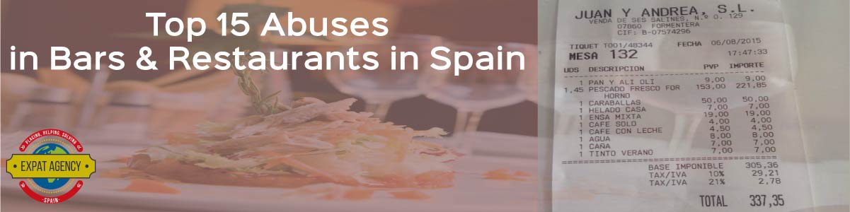 Top 15 Abuses in Bars & Restaurants in Spain